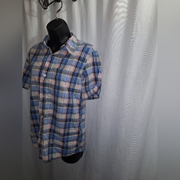 Old navy kids XL plaid button-down casual or dress shirt - Picture 3 of 5